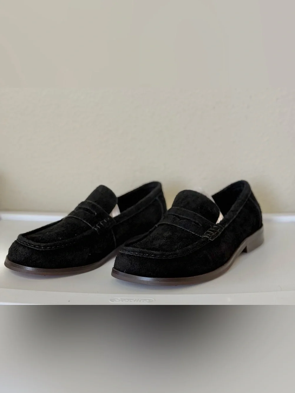 NWB Aldo Men’s Suede Loafers Black Dress Shoes Slip-On